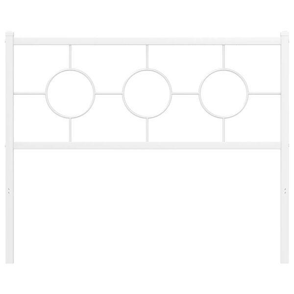 vidaXL Sengegavl i metall hvit 107 cm