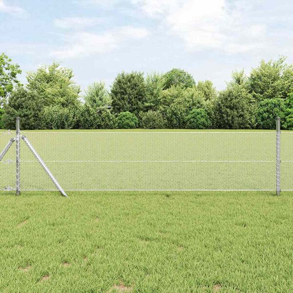 vidaXL Gjerdep&aring;le s&oslash;lv 25 x 0,8 m (13 mm mesh) St&aring;l