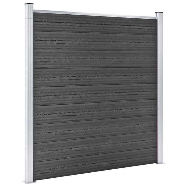 vidaXL Gjerdepanelsett WPC 526x186 cm svart