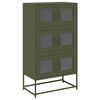 vidaXL Highboard olivengr&oslash;nn 68x39x123 cm st&aring;l