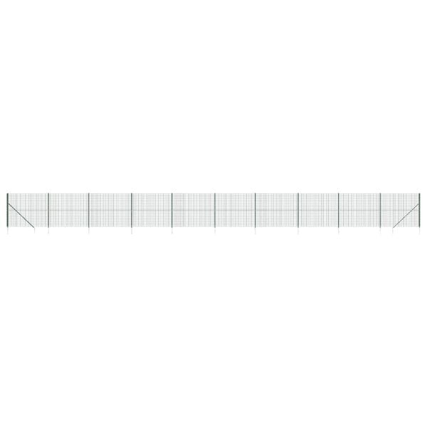 vidaXL Nettinggjerde med stolpespyd gr&oslash;nn 1,4x25 m