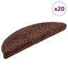 vidaXL Trappematter 20 stk 56x17x3 cm brune halvrund