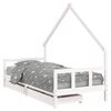 vidaXL Barnesengeramme med skuffer hvit 90x190 cm heltre furu