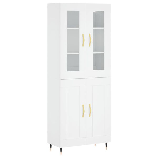 vidaXL Highboard hvit 69,5x34x180 cm konstruert tre