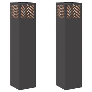 vidaXL Solenergi LED stibelys 2 stk. Varmhvit 18 x 18 x 80 cm