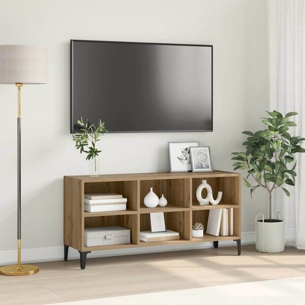 vidaXL TV-benksett Veggmontert Brun 103,5 x 30 x 50 cm Konstruert tre