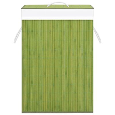 vidaXL Skittentøyskurv med enkelt seksjon bambus grønn