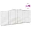 vidaXL Gabionkurver buede 20 stk 400x50x160/180 cm galvanisert jern
