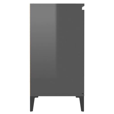 vidaXL Skjenk høyglans grå 60x35x70 cm sponplate