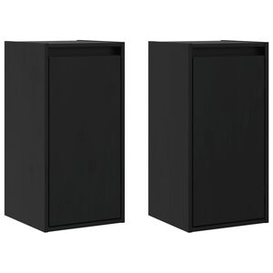 vidaXL Veggskap 2 stk svart 30x30x60 cm heltre furu