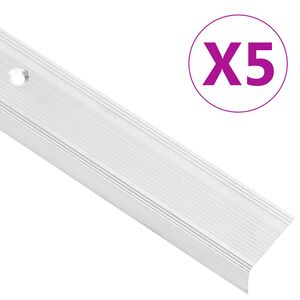 vidaXL Trappeneser L-form 5 stk aluminium 90 cm s&oslash;lv