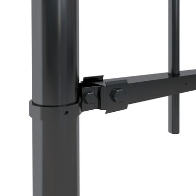 vidaXL Hagegjerde med buet topp 5,1x0,6 m stål svart