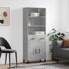 vidaXL Highboard betonggr&aring; 69,5x34x180 cm konstruert tre