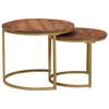 vidaXL Nestende Kaffebord 2 stk. Honning brun 50 x 50 x 40 cm