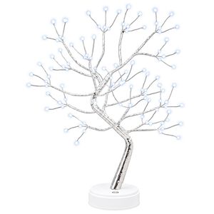 vidaXL Mini stjernejuletre med lys 2 stk. S&oslash;lv 12 x 50 cm St&aring;l