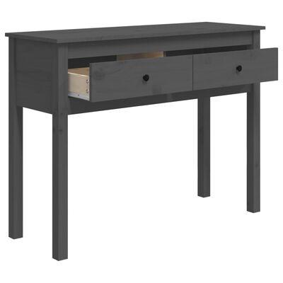 vidaXL Konsollbord grå 100x35x75 cm heltre furu