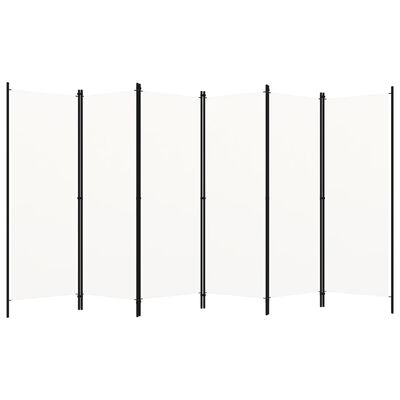 vidaXL Romdeler med 6 paneler hvit 300x180 cm