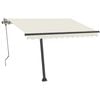 vidaXL Frittstående manuell uttrekkbar markise 350x250 cm kremhvit