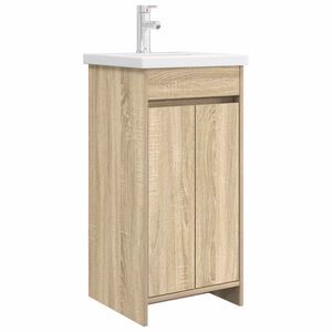 vidaXL Badm&oslash;bel med vask Sonoma eik 42 x 40 x 84,5 cm Konstruert tre