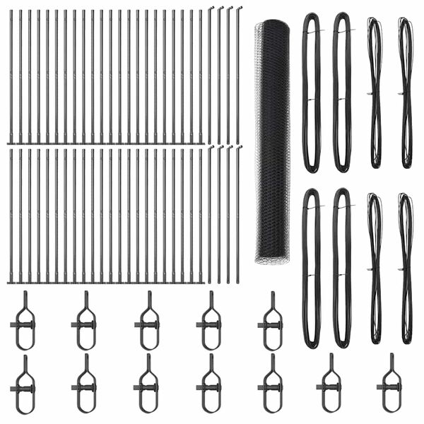 vidaXL Gjerdep&aring;le Gr&aring; 100 x 1,2 m (13 mm maske) St&aring;l og PVC