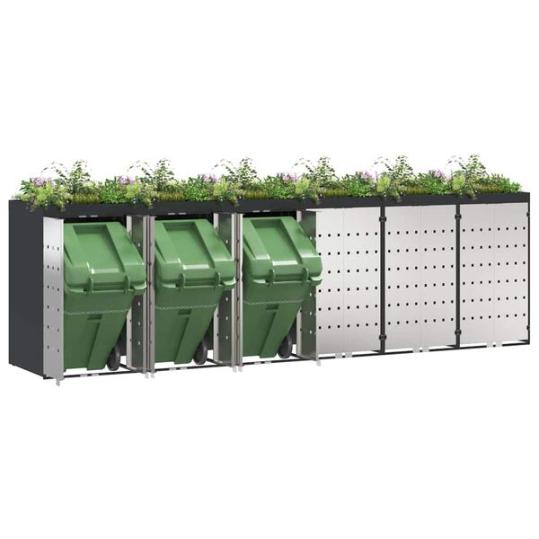 vidaXL Oppbevaring for 3 s&oslash;ppelb&oslash;tter Antrasitt 340 x 77.5 x 115.5 cm