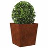 vidaXL Hageplanter 2 stk 50x50x50 cm oksidert st&aring;l