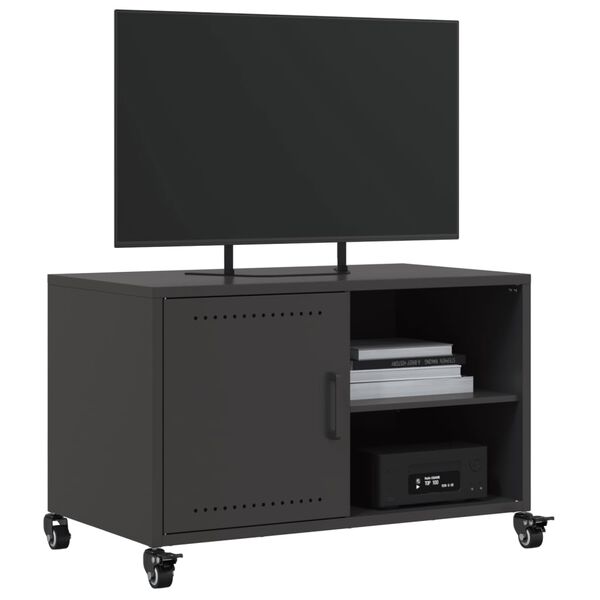 vidaXL TV-benk svart 68x39x43,5 cm st&aring;l