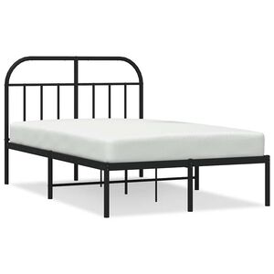vidaXL Sengeramme i metall med sengegavl svart 120x200 cm