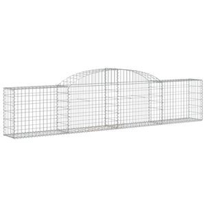 vidaXL Gabionkurv buet 300x30x60/80 cm galvanisert jern