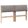 vidaXL Polstret sengegavl Gråbrun 140 cm Massiv furu