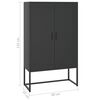 vidaXL Highboard svart 80x35x135 cm st&aring;l