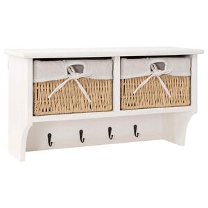 vidaXL Vegghylle hvit 60x23,5x33 cm keisertre