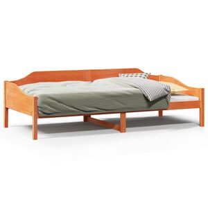 vidaXL Sengeramme uten madrass voksbrun 90x190 cm heltre furu