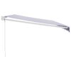vidaXL Uttrekkbar markise bl&aring; og hvit 5x3 m stoff og aluminium