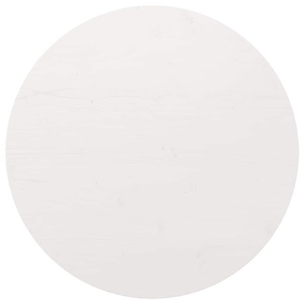 vidaXL Bordplate rund hvit &Oslash;80x3 cm heltre furu