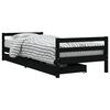 vidaXL Barnesengeramme med skuffer svart 90x200 cm heltre furu