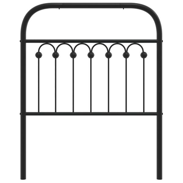 vidaXL Utskiftbar sengegavl i metall svart 75 cm