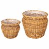 vidaXL Plantekurv med lagring GENDT 2 stk. Naturlig brun Kubu Rattan