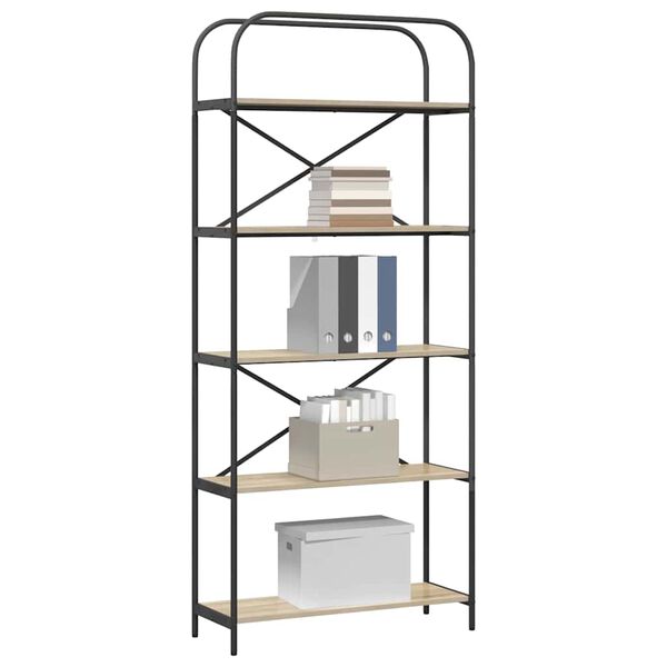 vidaXL Bokhylle Sonoma eik 80 x 30 x 183 cm Konstruert tre