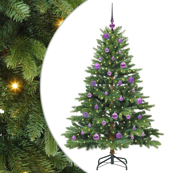 vidaXL Kunstig juletre med 150 LED med stativ grønn 150 cm PE og PVC