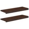 vidaXL Trappetrinn 2 stk. 80 x 25 x 2 cm M&oslash;rk brun Massiv b&oslash;ketre