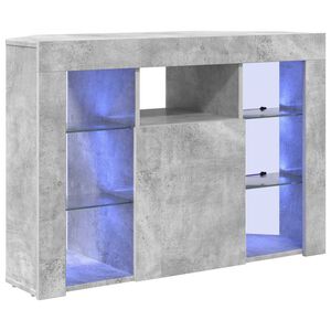 vidaXL Hj&oslash;rne LED TV-skap 100x40x68cm Betonggr&aring; Konstruert tre