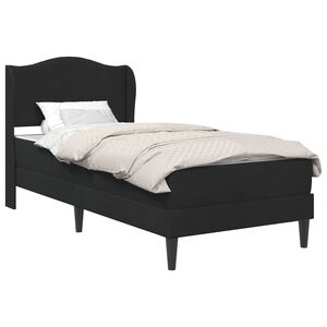 vidaXL Sengestamme med hodegjerde Svart 90 x 190 cm Fl&oslash;yel