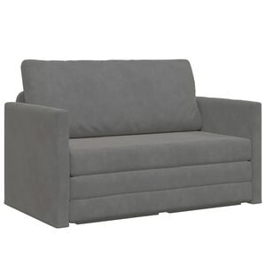 vidaXL Sammenleggbar Sofa seng M&oslash;rkegr&aring; 124 x 71 x 78 cm Fl&oslash;yel