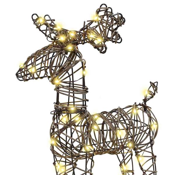 vidaXL Reinsdyr Trekke Slede Varmhvit 52.5 x 28 x 32.5 cm Rotting