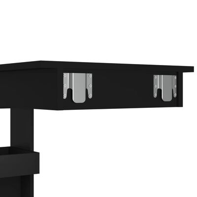 vidaXL Veggmontert barbord svart 102x45x103,5 cm konstruert tre