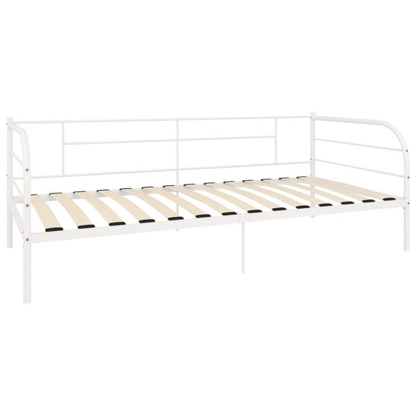 vidaXL Ramme til dagseng hvit metall 90x200 cm