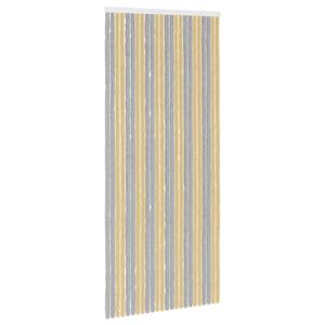 vidaXL Insektgardin Chenille Gr&aring; og Beige 100 x 230 cm 100% PP