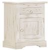 vidaXL Nattbord hvit 40x30x50 cm heltre mango