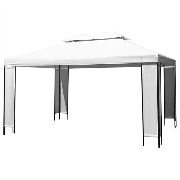 vidaXL Paviljong med LED-lysslynge 3x4 m hvit